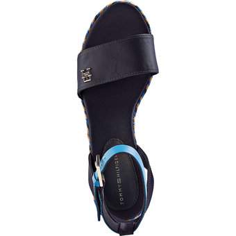Tommy Hilfiger Colorful Wedge Satin Sandal in blau
