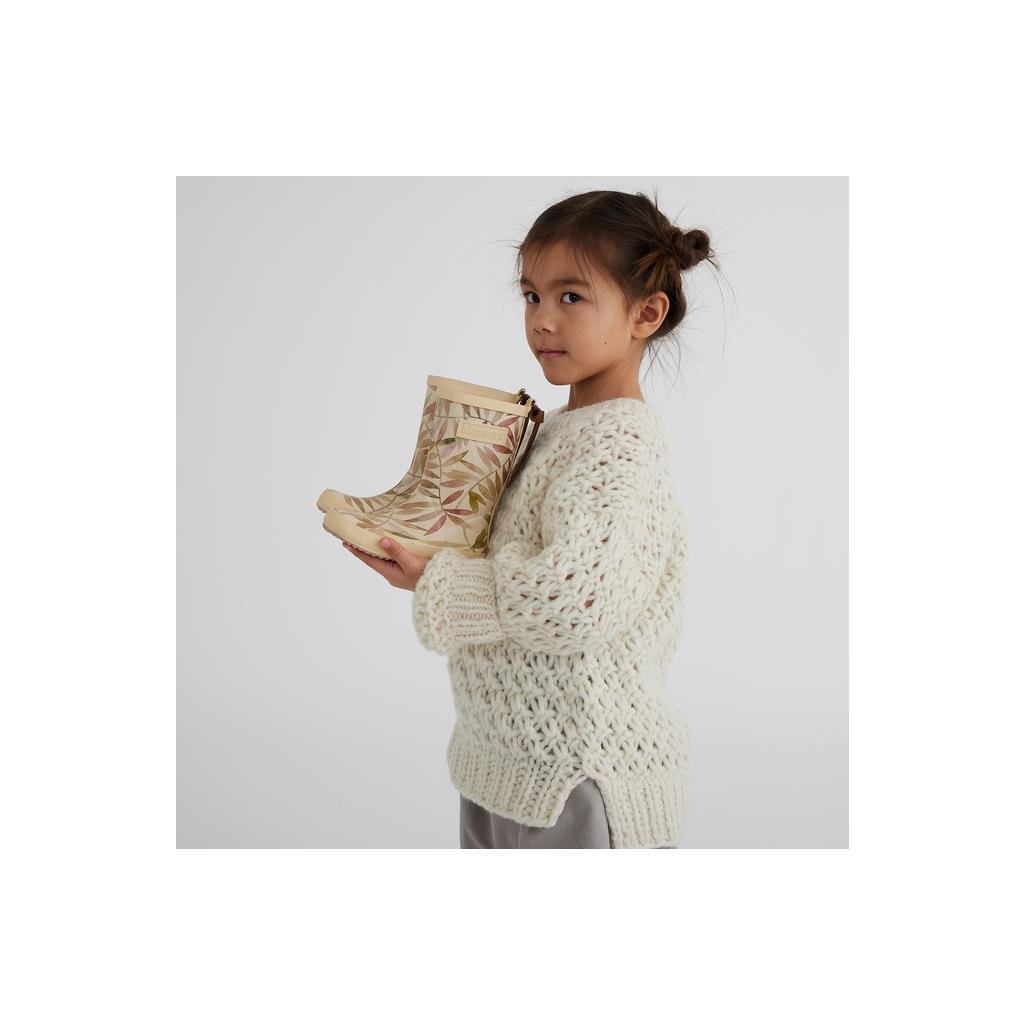 Bisgaard Beige Leaves Gummistiefel