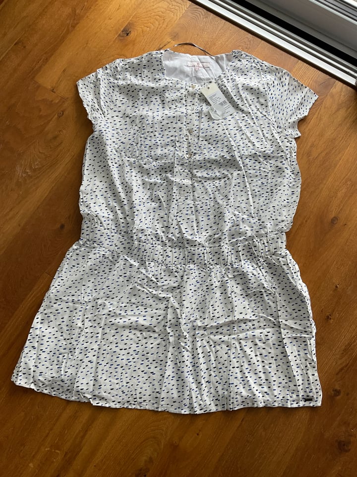 bellybutton Umstandskleid in Weiß/ Blau günstig kaufen 48