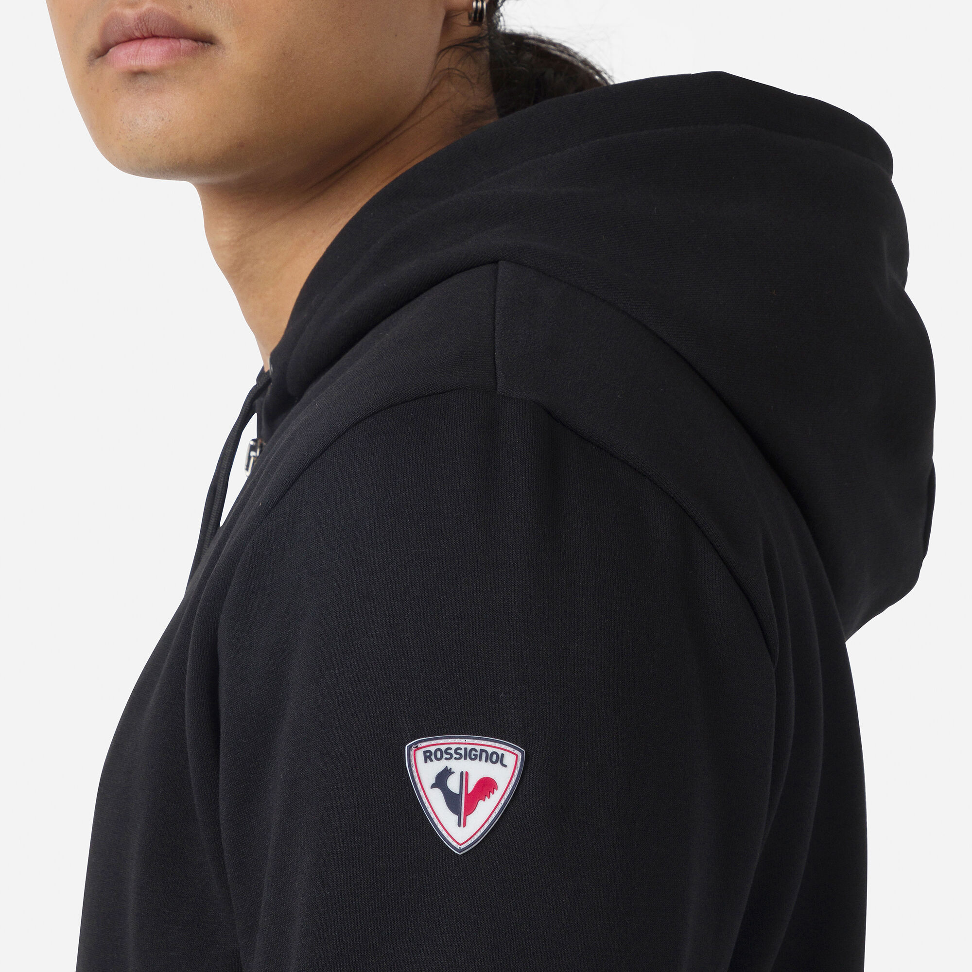 Sweat en coton à capuche zippé Logo Homme