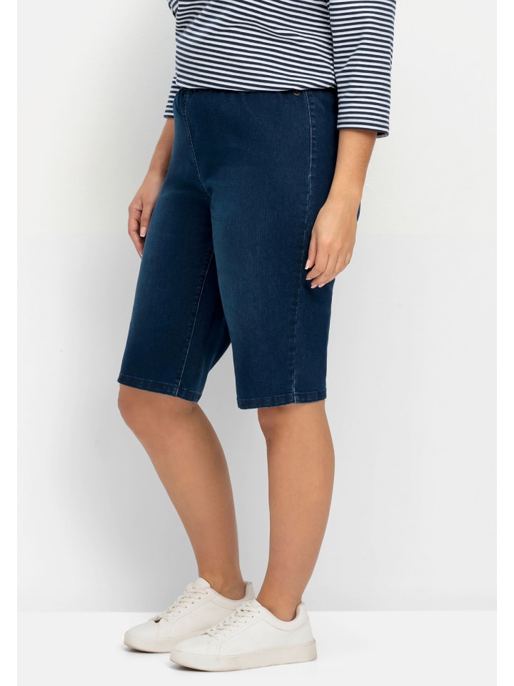sheego Jeans-Bermudas in blue Denim dark blue Denim günstig kaufen