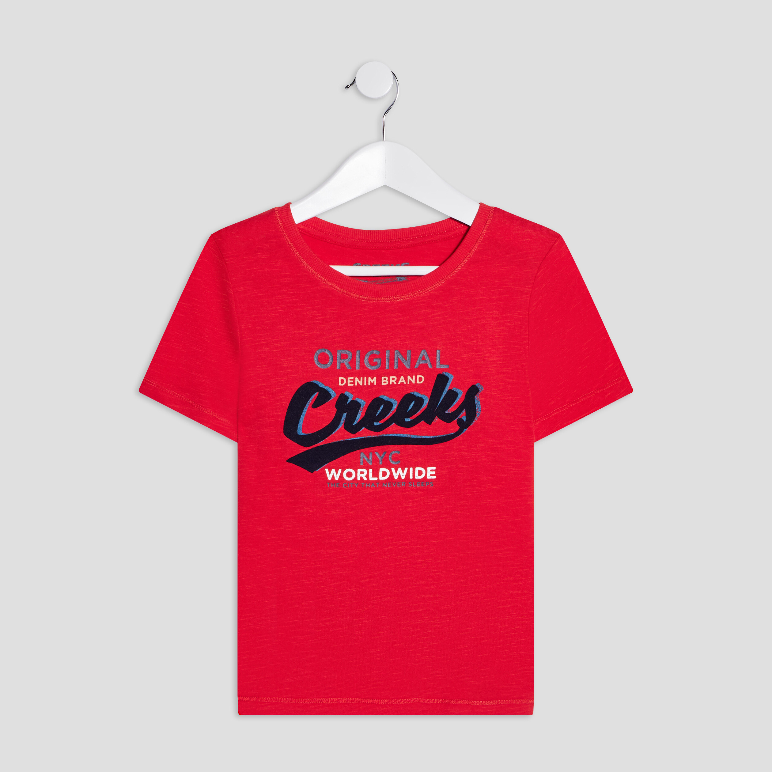 T-shirt manches courtes Creeks rouge garçon | La Halle