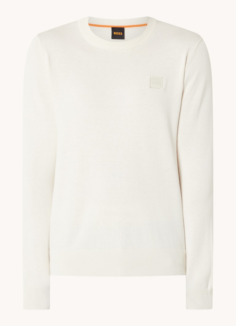 HUGO BOSS Kanovano fine-knit pullover in cashmere blend with logo