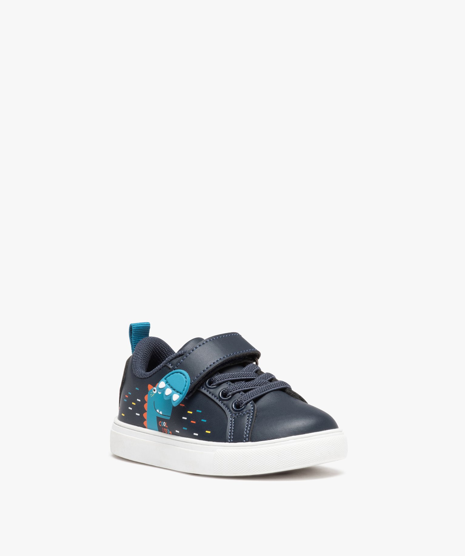 Tennis Garçon avec motif dinosaure et fermeture scratch marine | GEMO