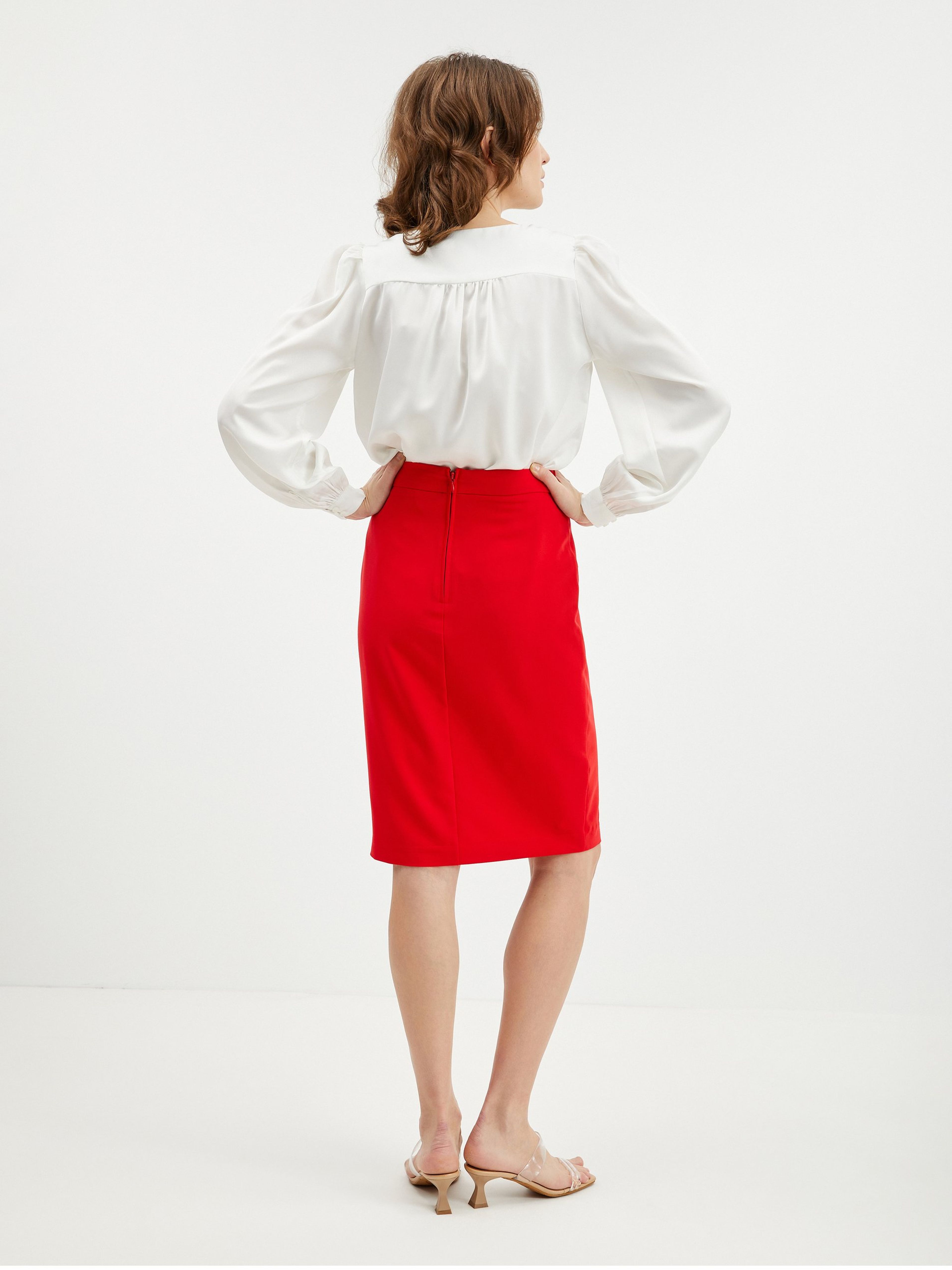 Roter Damen-Bleistiftrock ORSAY