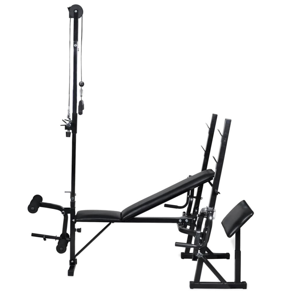 vidaXL Hantelbank Hantelbank mit Ablage, Langhantel und Kurzhantel-Set 30,5 kg