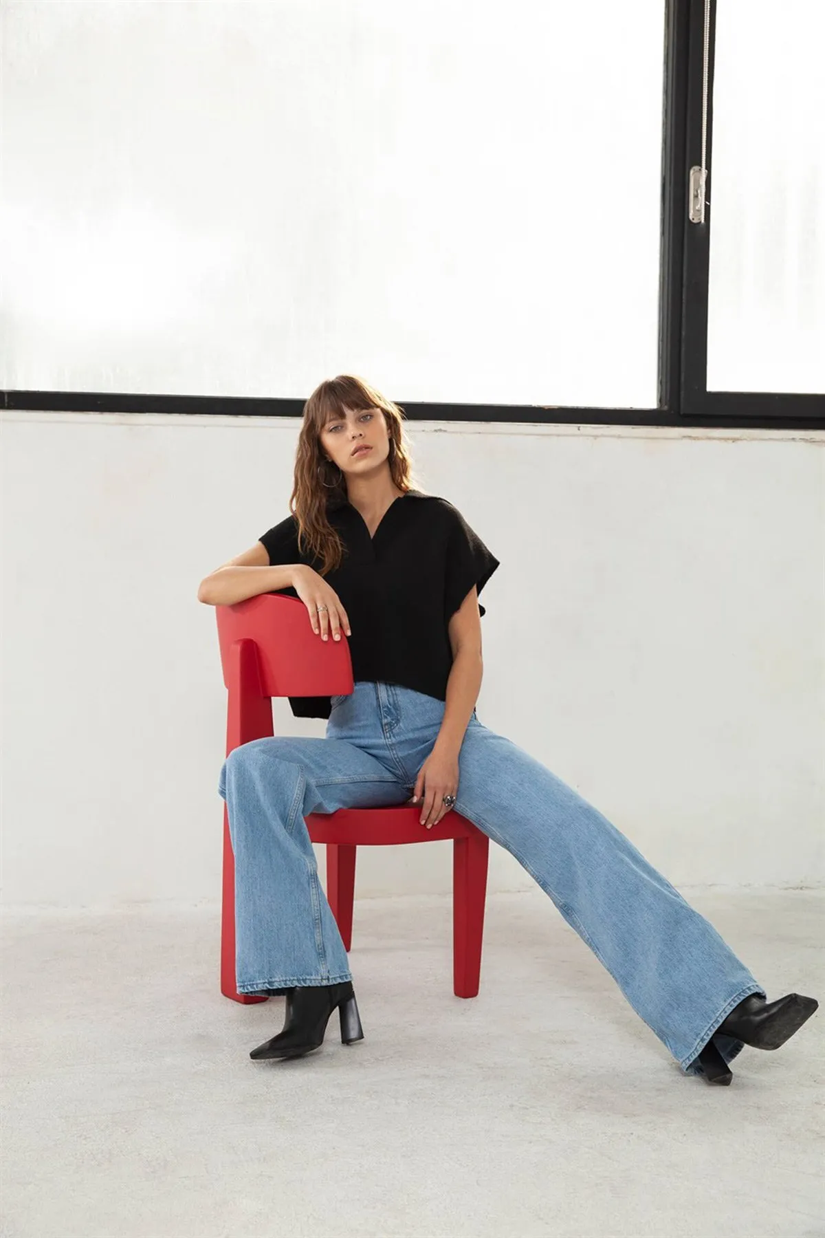 VATKALI  Jeans mit weitem Bein in Blau