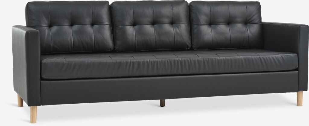 FALSLEV FALSLEV 3-seters sofa, svart imitert skinn