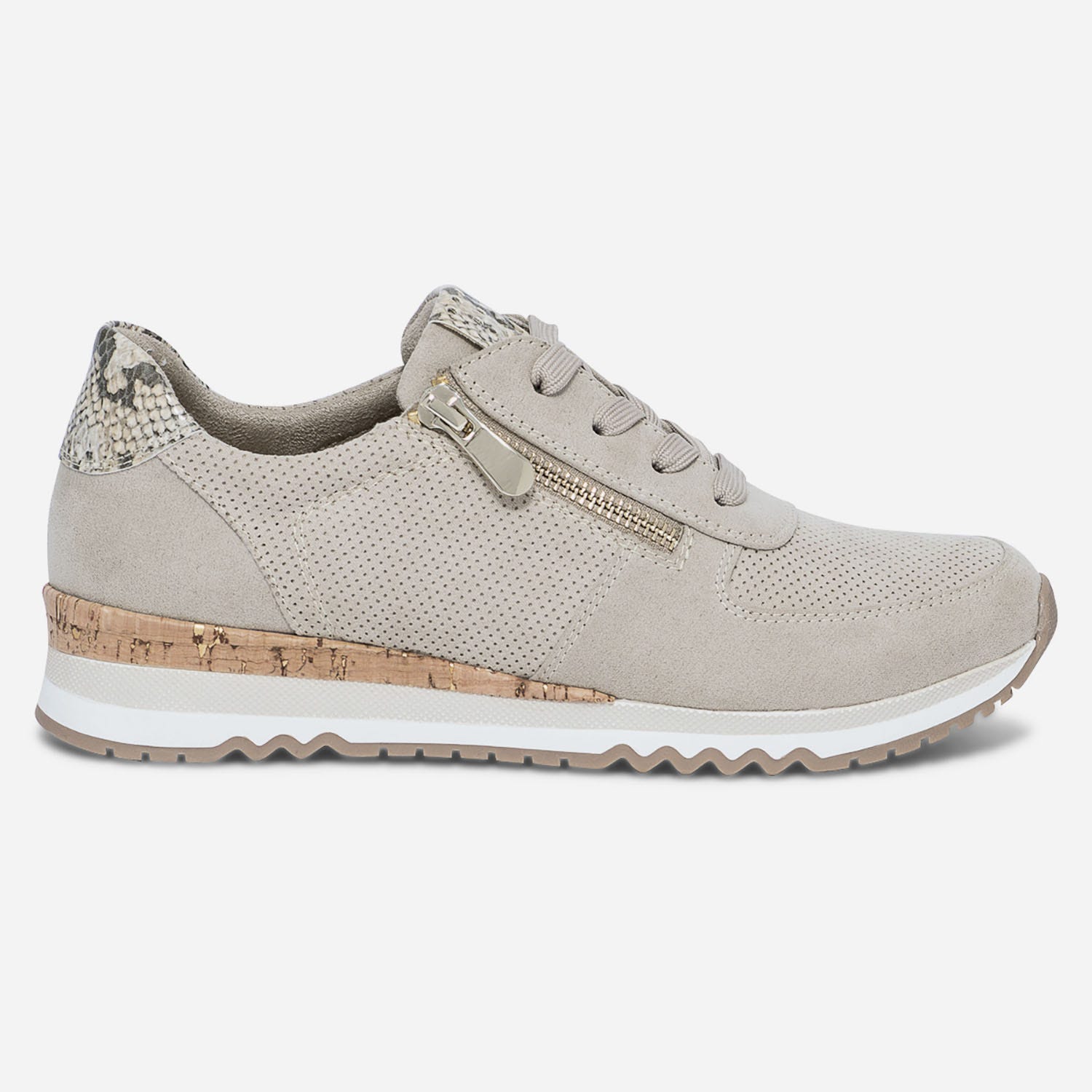 Tennis MARCO TOZZI beige et imprimé python