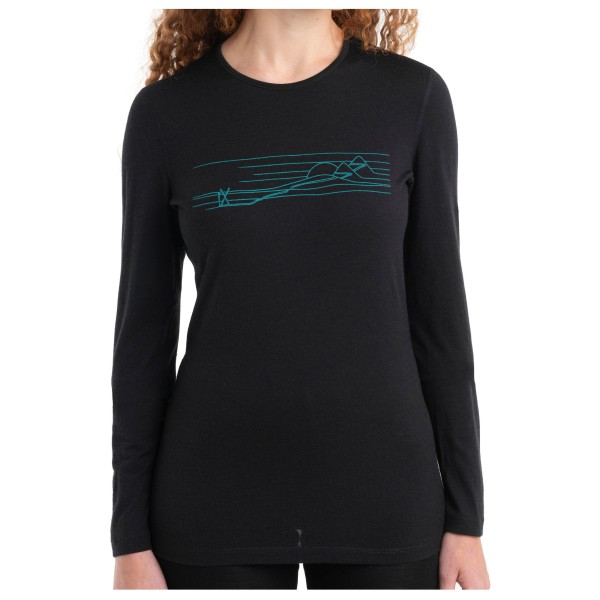 Icebreaker - Women's 200 Oasis L/S Crewe Ski Stripes - Merinounterwäsche