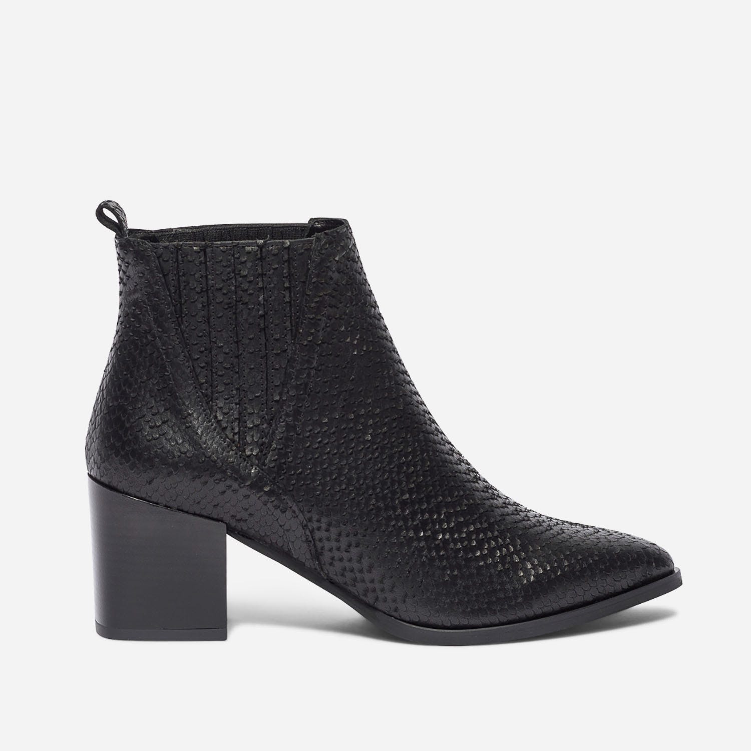 Chelsea boots TEXTO noir en cuir embossé