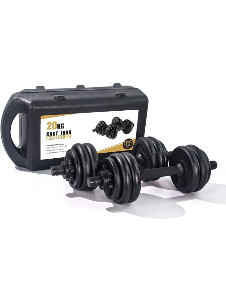 BnB Sports´ Bodybuilding Hantel 20 kg, Gewichtstraining, Gusseisen mit Gehäuse in Schwarz günstig kaufen 1