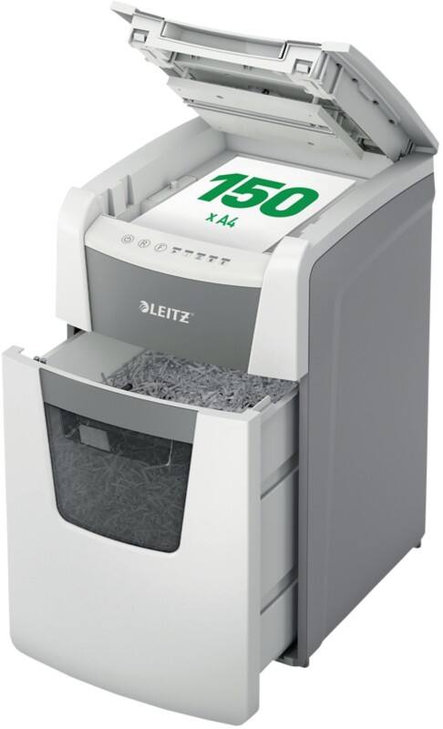 Leitz IQ Autofeed Office 150 Automatischer Aktenvernichter Mikroschnitt Sicherheitsstufe P-5 150 Blatt Automatisch & 6 Blatt Manuell