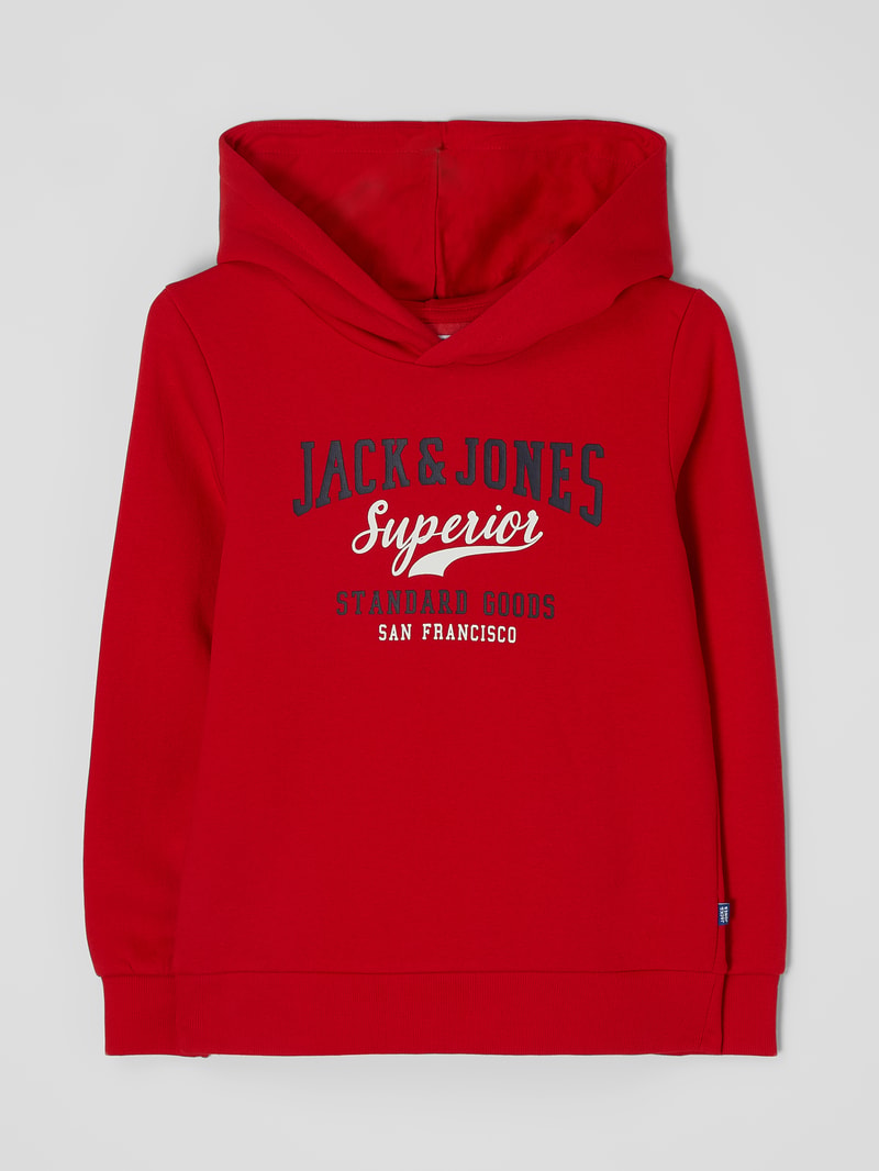 Hoodie mit Logo-Print in rot