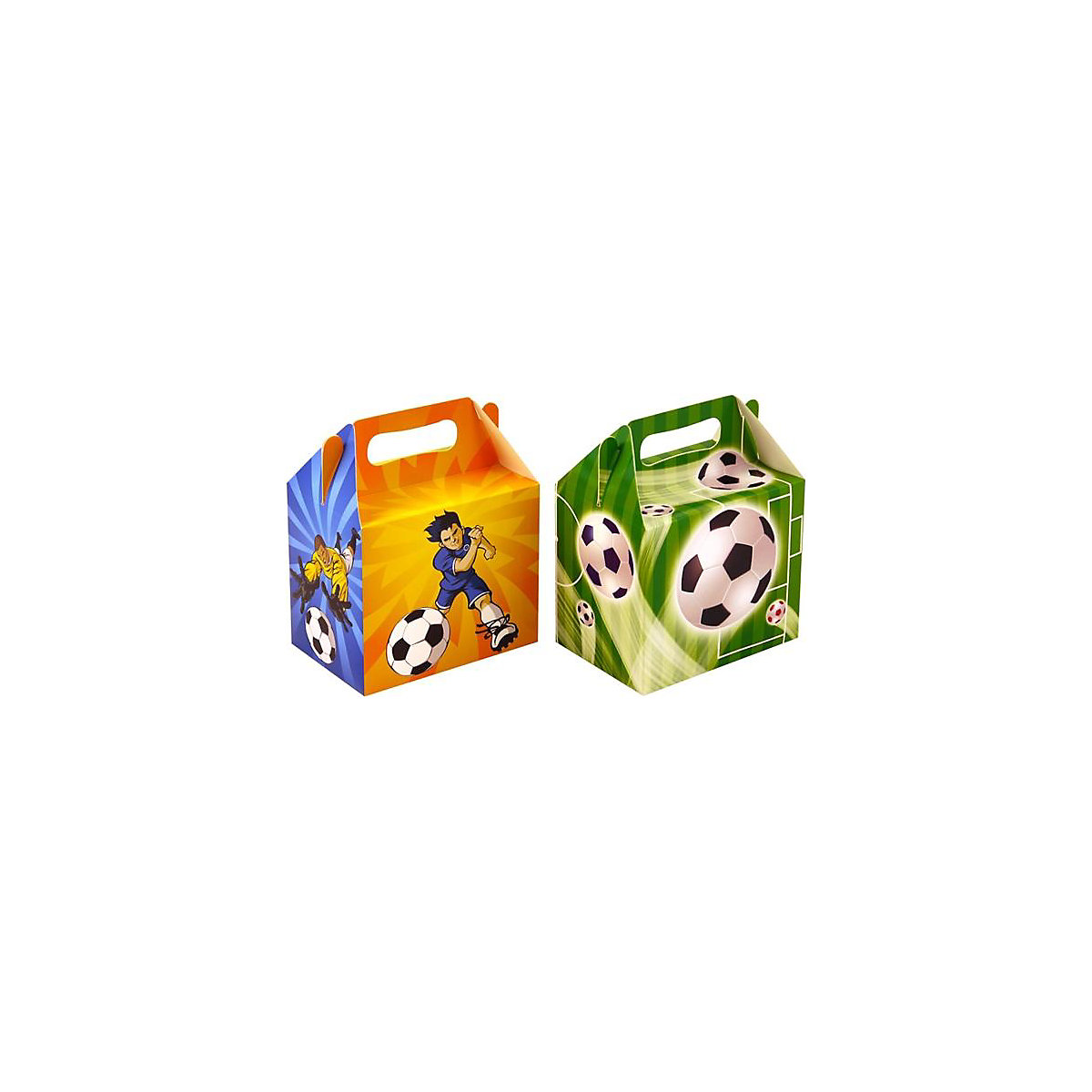 Geschenkbox Mitgebselbox Fußball, Karton, 14 x 10 x 12 cm, 6 Stück