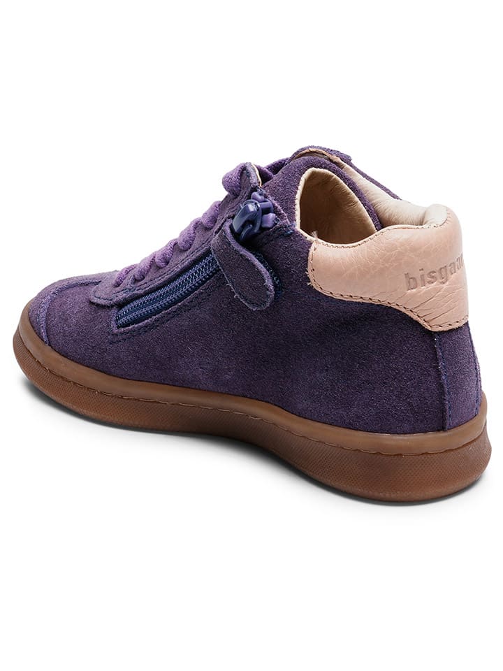 bisgaard Leder-Sneakers in Lila/ Gold günstig kaufen