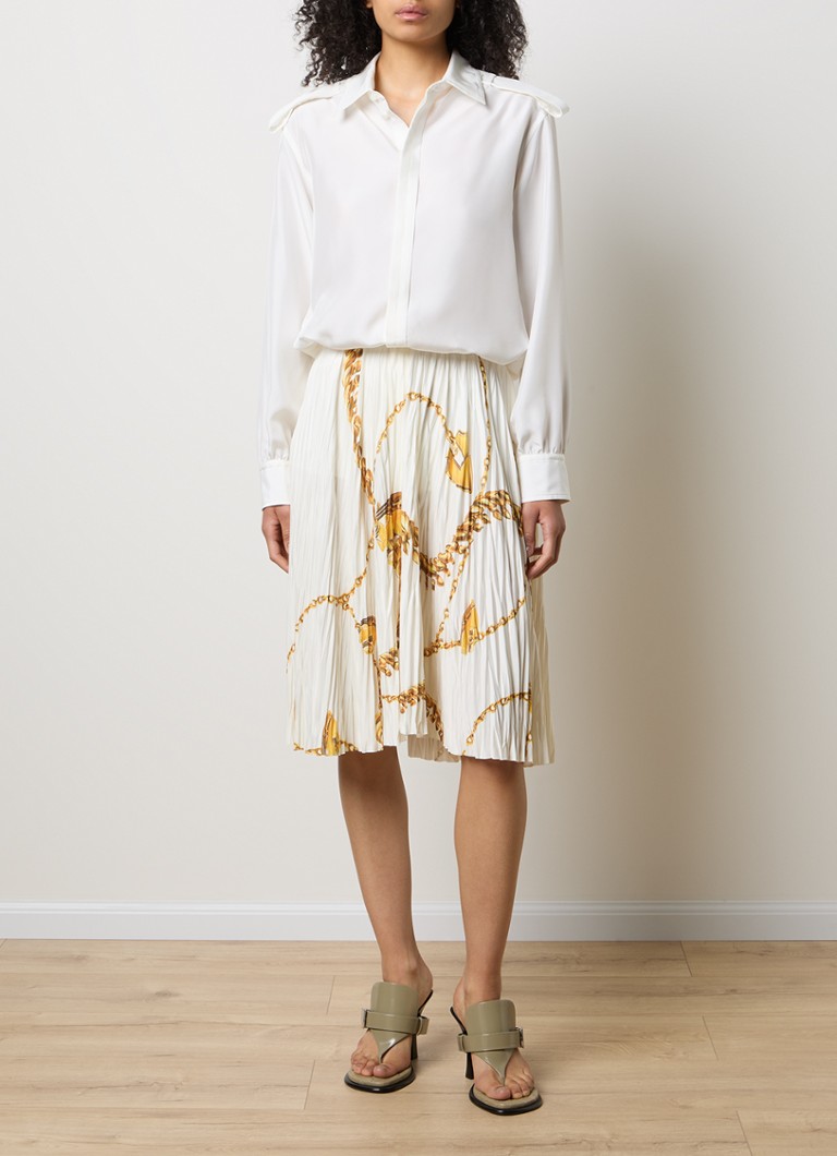 Gonna corta plissettata con stampa Burberry Runway
