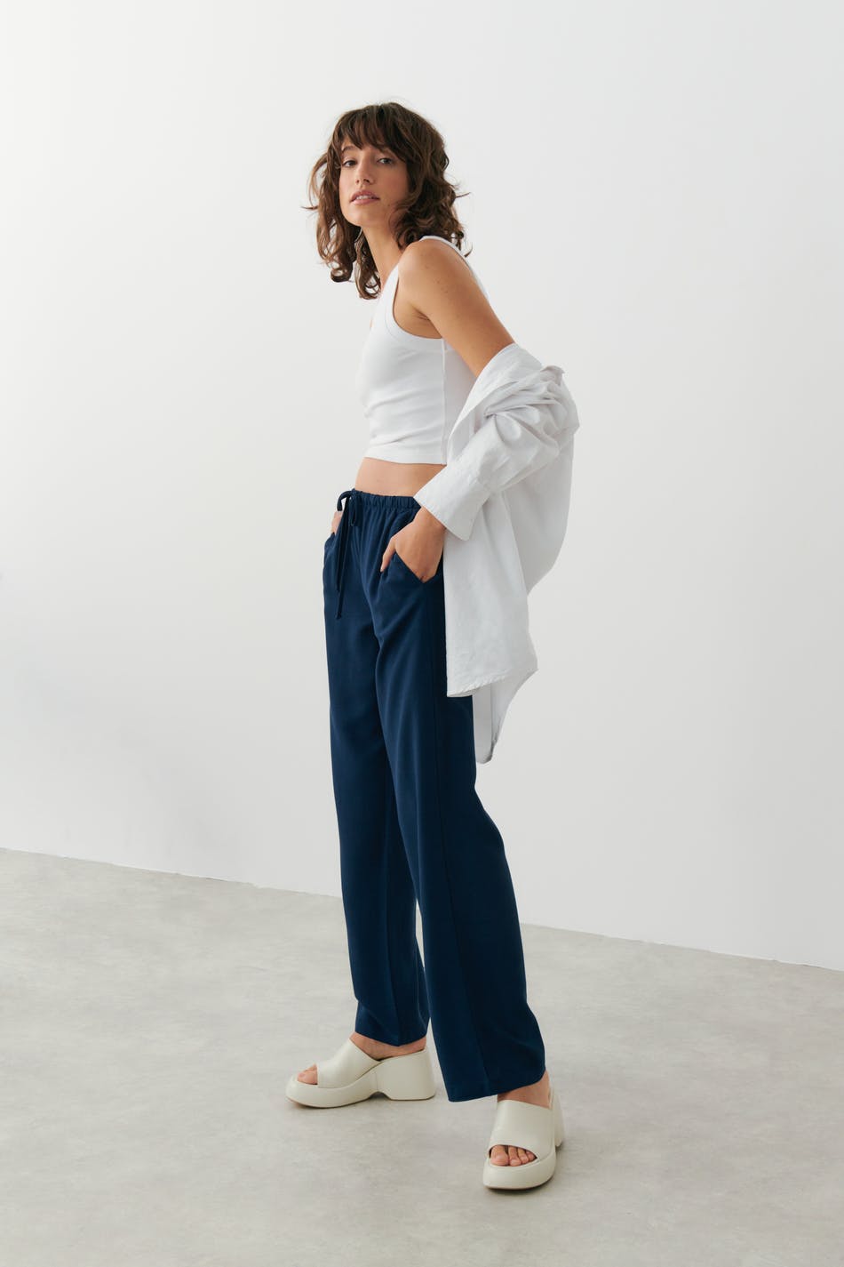 Linen mix trousers