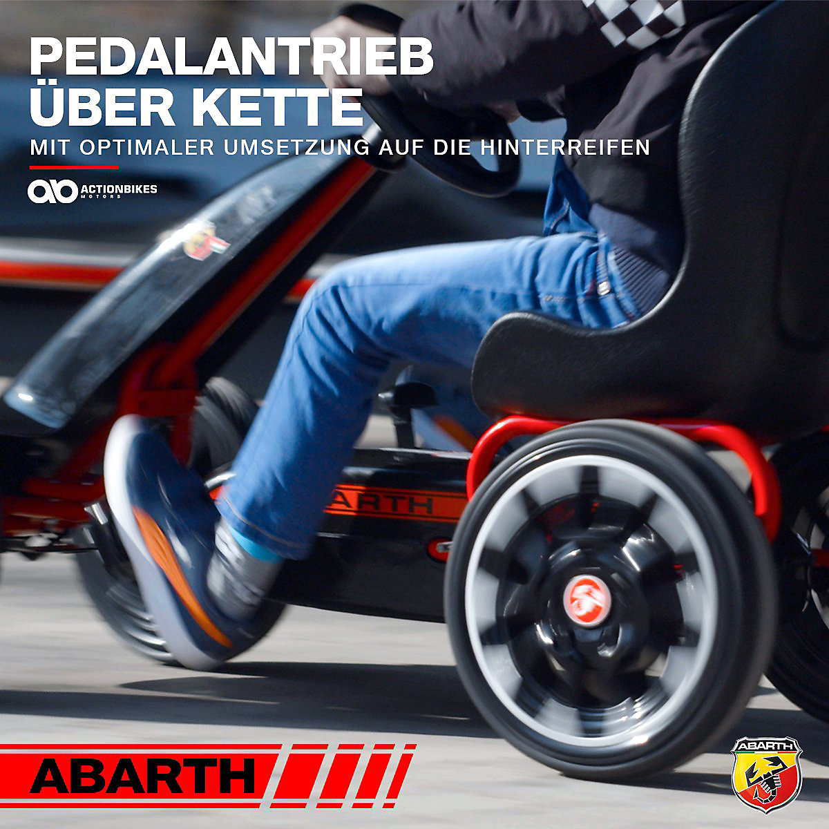 Kinder GoKart Abarth FS595 Lizenziert - Belastbarkeit 30 kg - Handbremse