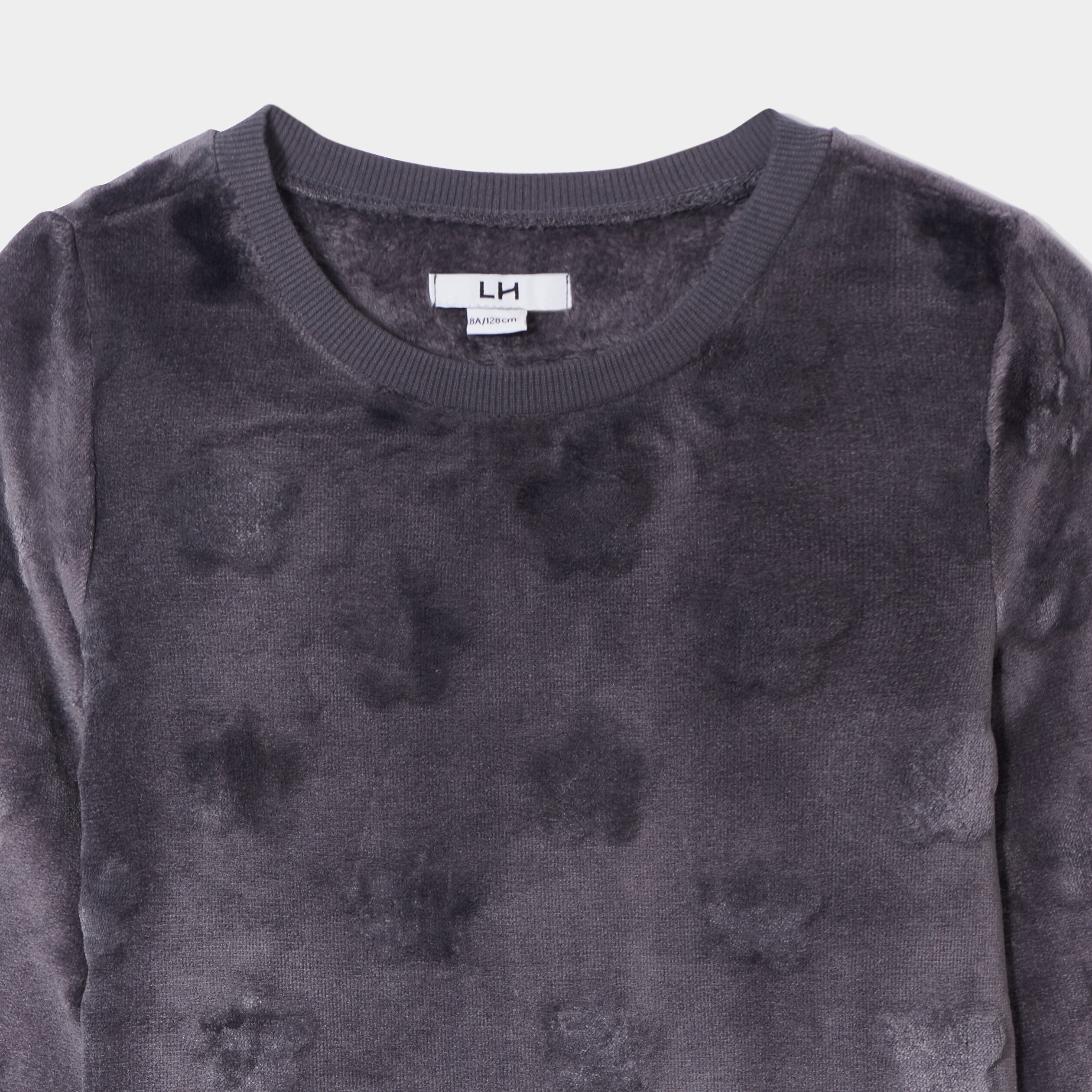 Sweat doux manches longues gris foncé fille | La Halle
