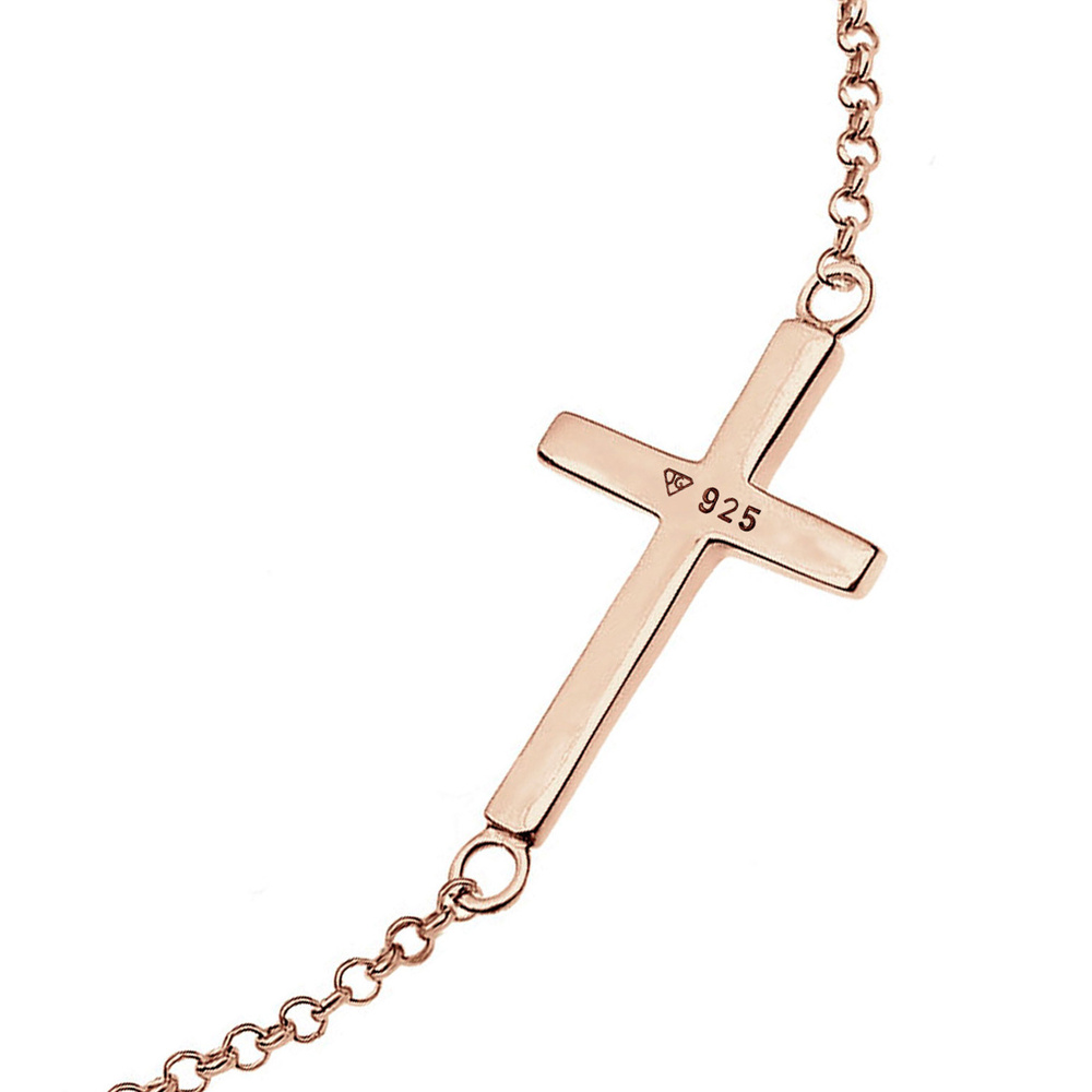 Elli Elli Bracelet Femmes Croix Foi en argent sterling 925 plaqué or rose Bracelet