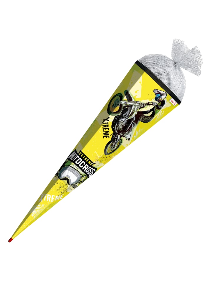 ROTH Schultüte groß Extreme Motocross 85 cm, Glanzfolie in Gelb günstig kaufen onesize