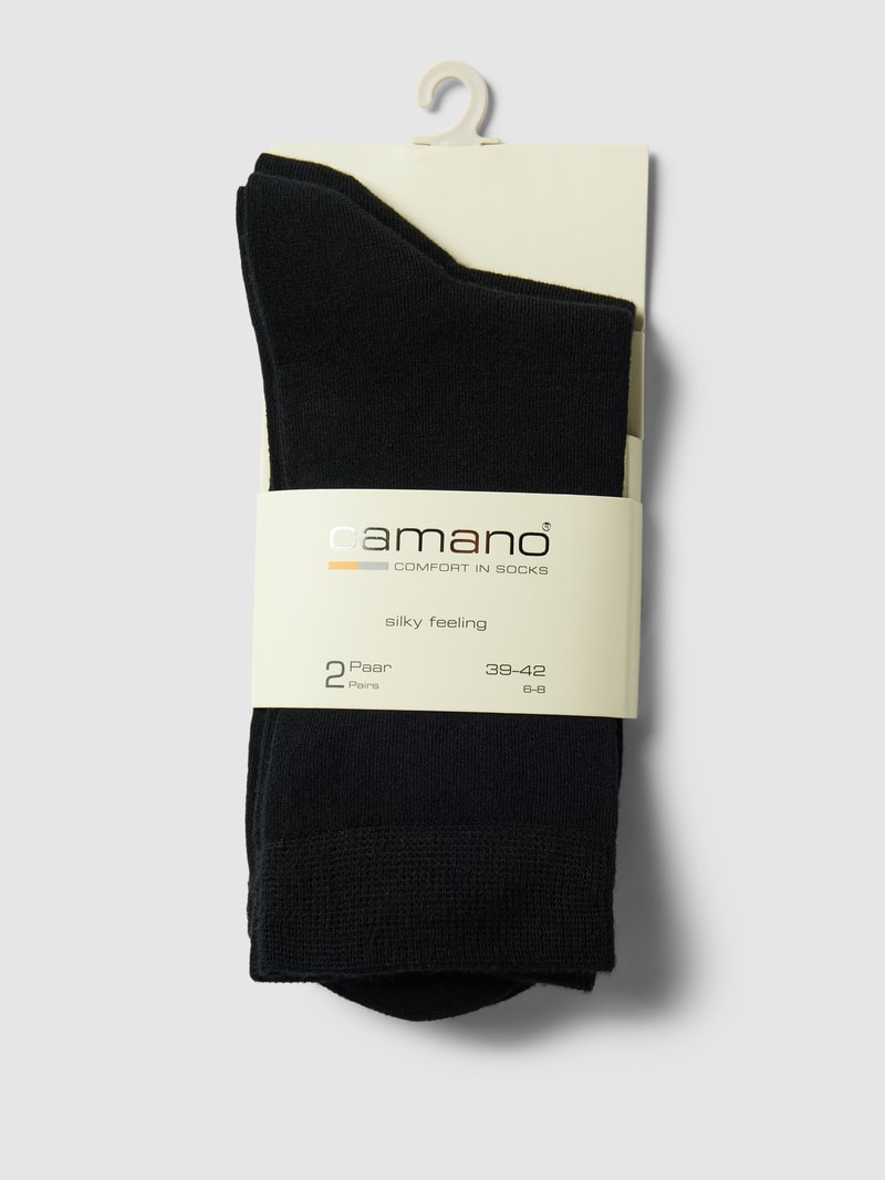 Socken mit Label-Detail Modell 'SILKY FEEL' in schwarz