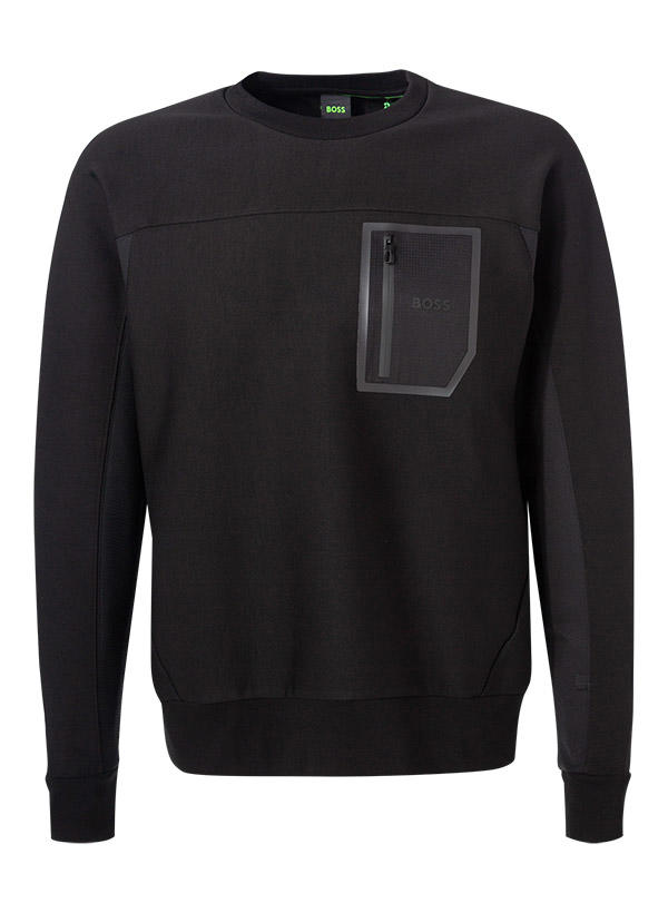 BOSS Green, Sweatshirt, Baumwolle, schwarz