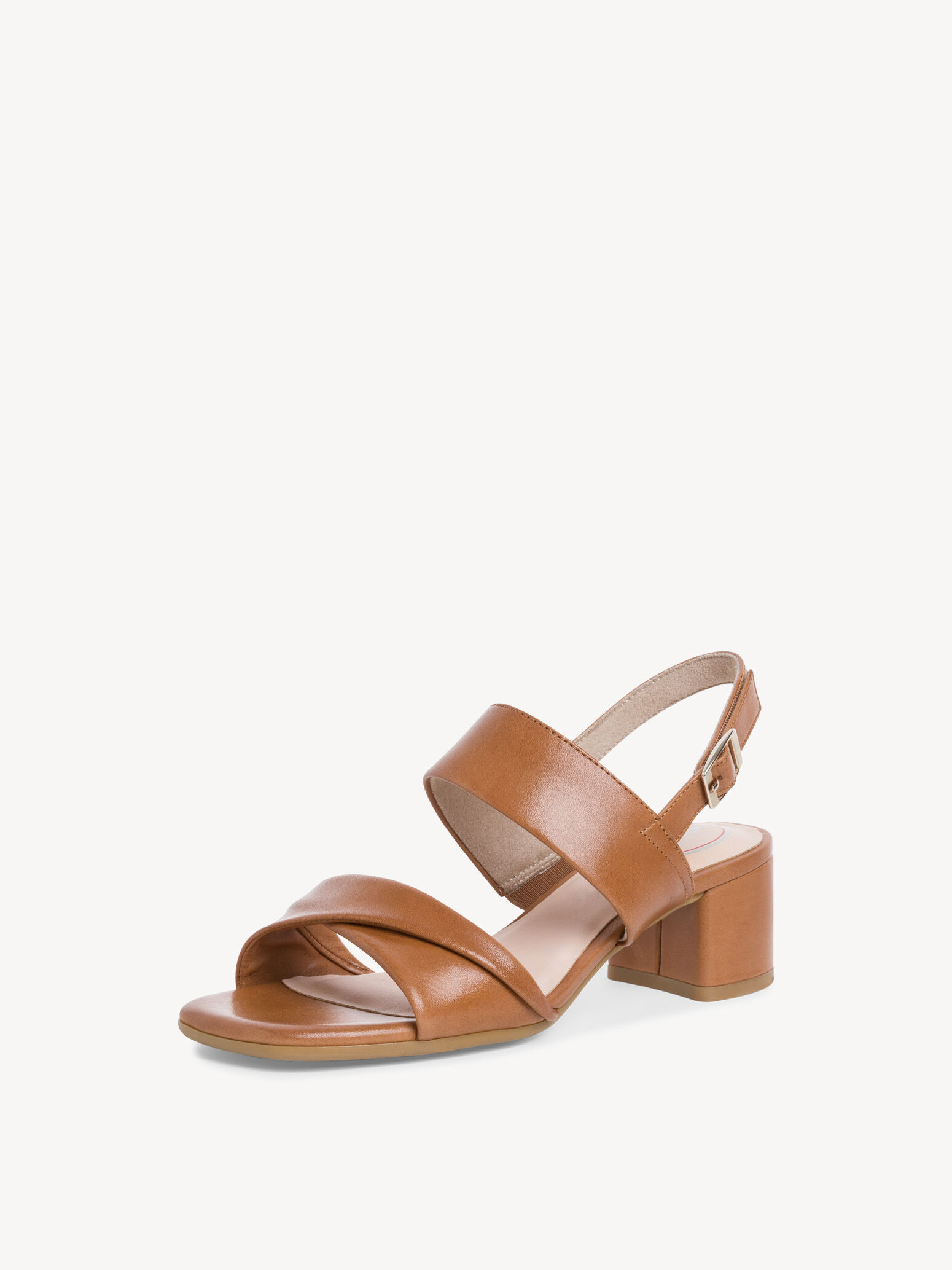 Sandale à talon en cuir - marron