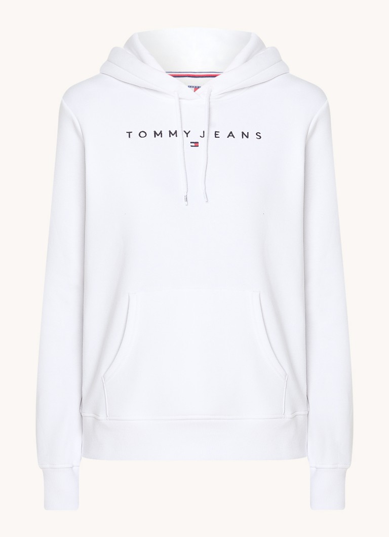 Tommy Hilfiger džemperis su gobtuvu ir siuvinėtu logotipu bei kišene kengūra