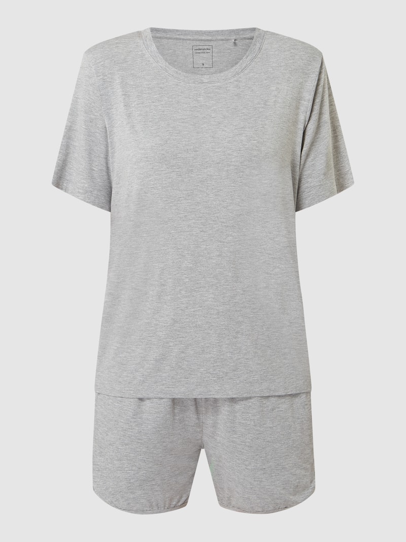 Pyjama mit kurzen Ärmeln in silber meliert