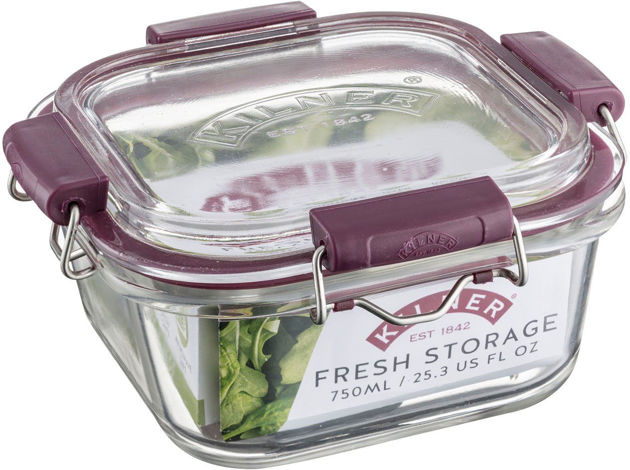 KILNER Frischhaltedose, Borosilikatglas, (Set, 1-tlg), auslaufsicherer Bügelverschluss, hitzebeständig, spülmaschinengeeignet