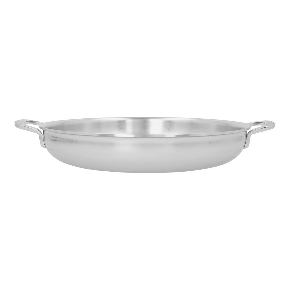 Bratpfanne mit 2 Griffen 32 cm, 18/10 Edelstahl, Silber
