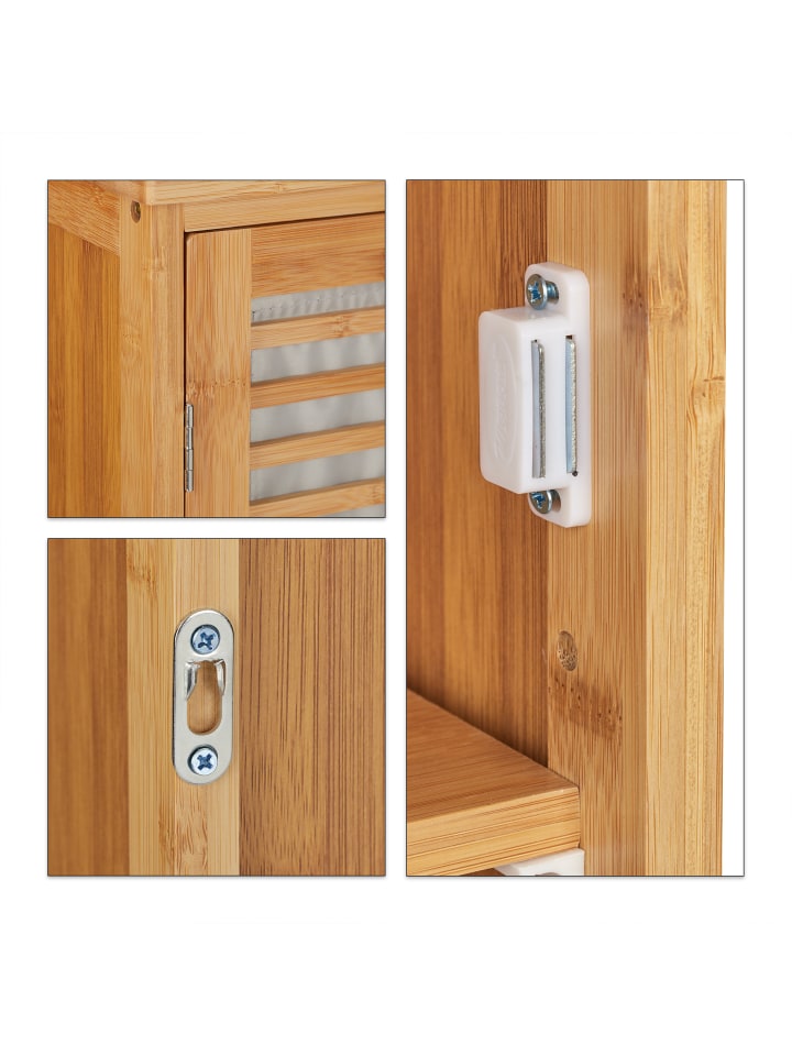 relaxdays Hängeschrank in Natur - (B)35 x (H)66 x (T)20 cm günstig kaufen onesize