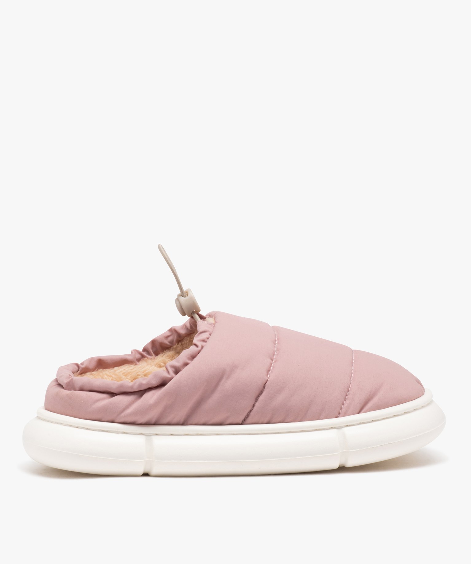 Chaussons femme mules unies parachute à effet matelassé et... rose | GEMO
