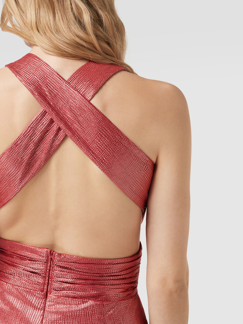 Jumpsuit mit Glanz-Effekt in terrakotta