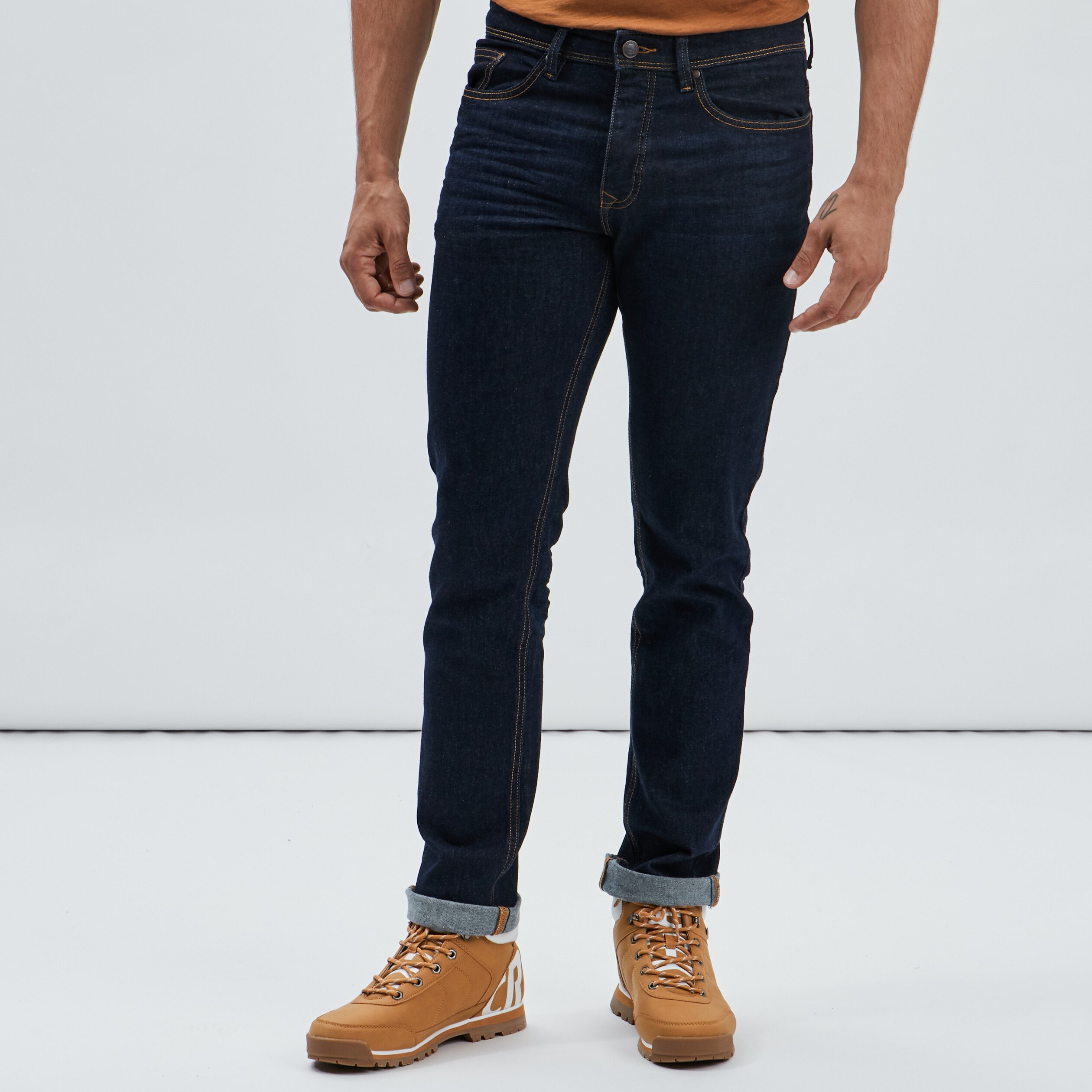 Jeans straight taille standard denim brut homme | La Halle