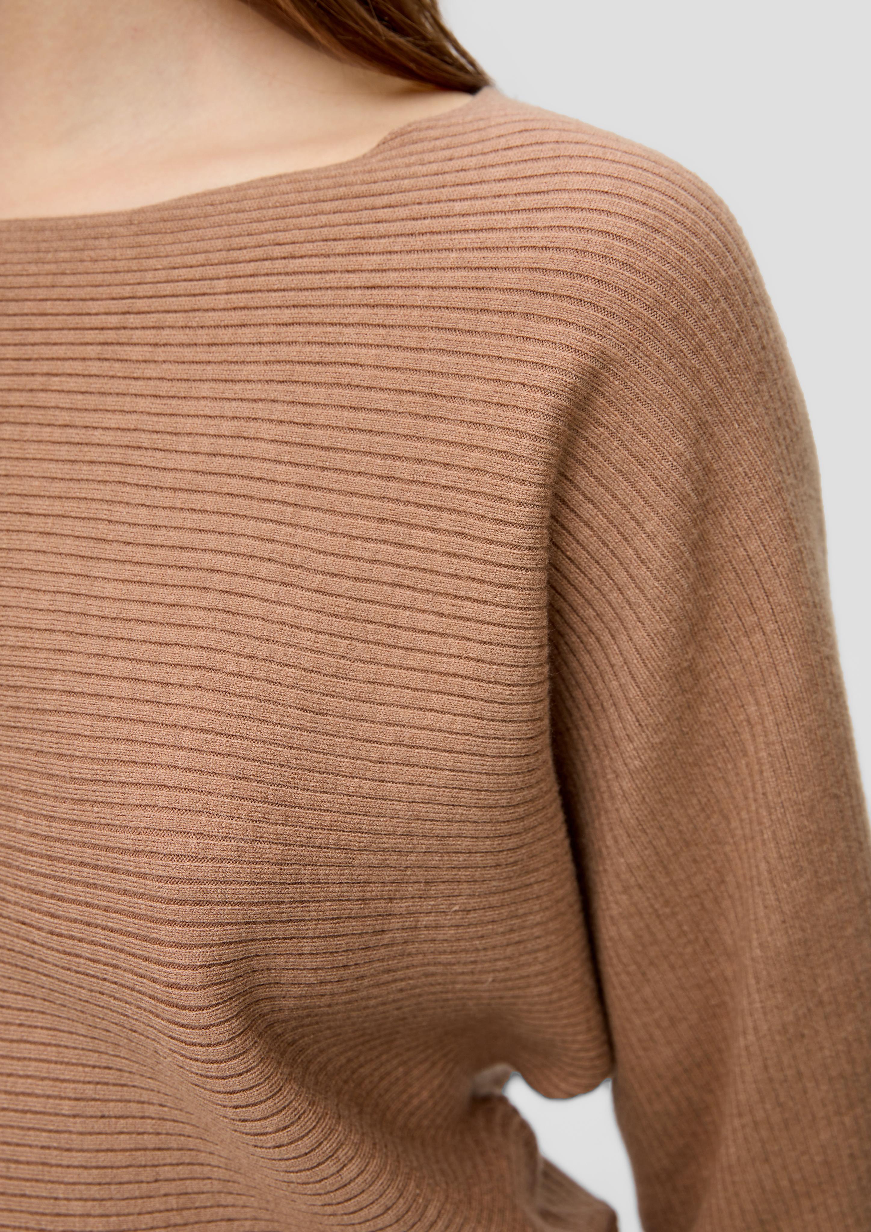 Rippstrickpulli mit Fledermausarm  2144100-8457