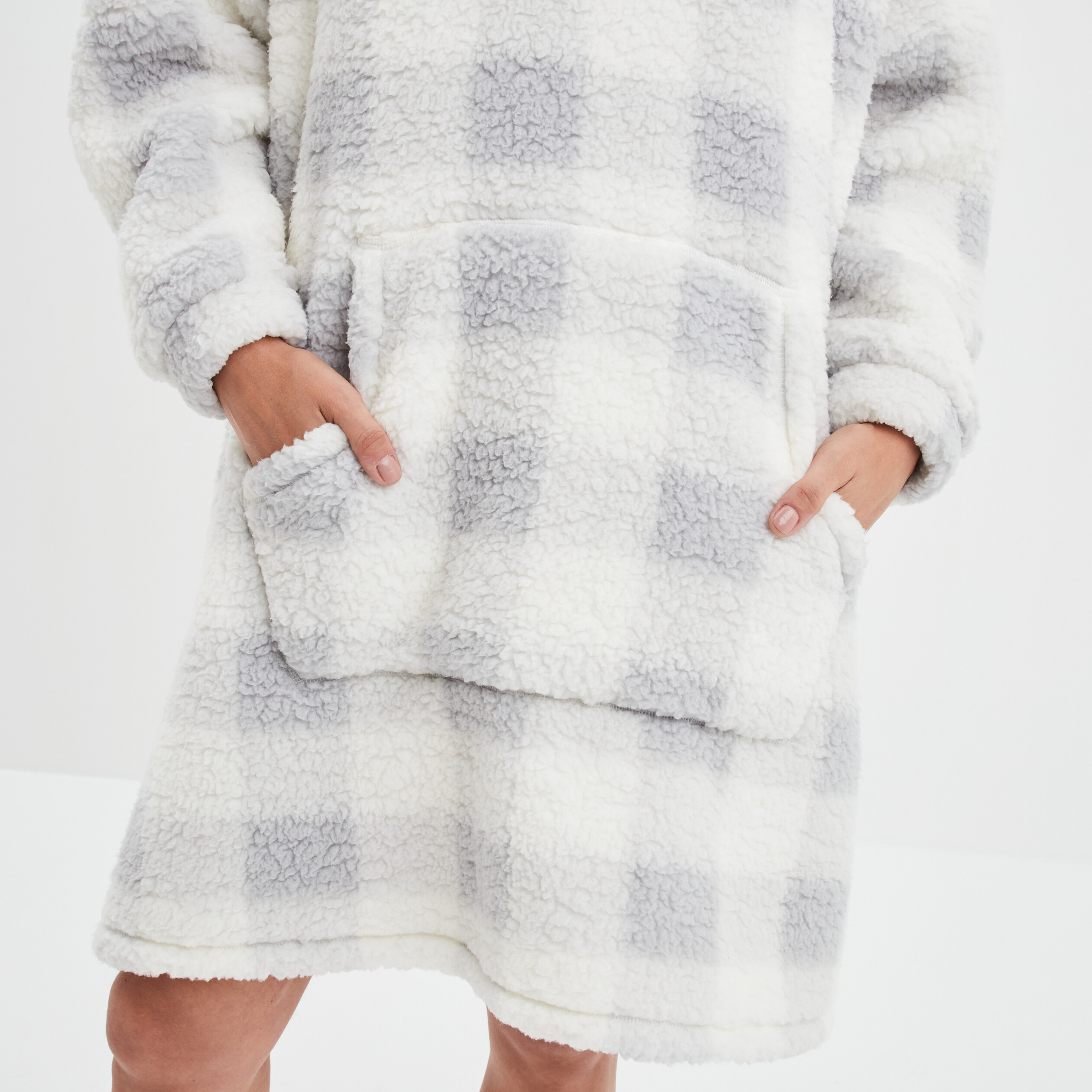 Haut de pyjama sweat long pilou ecru femme | La Halle