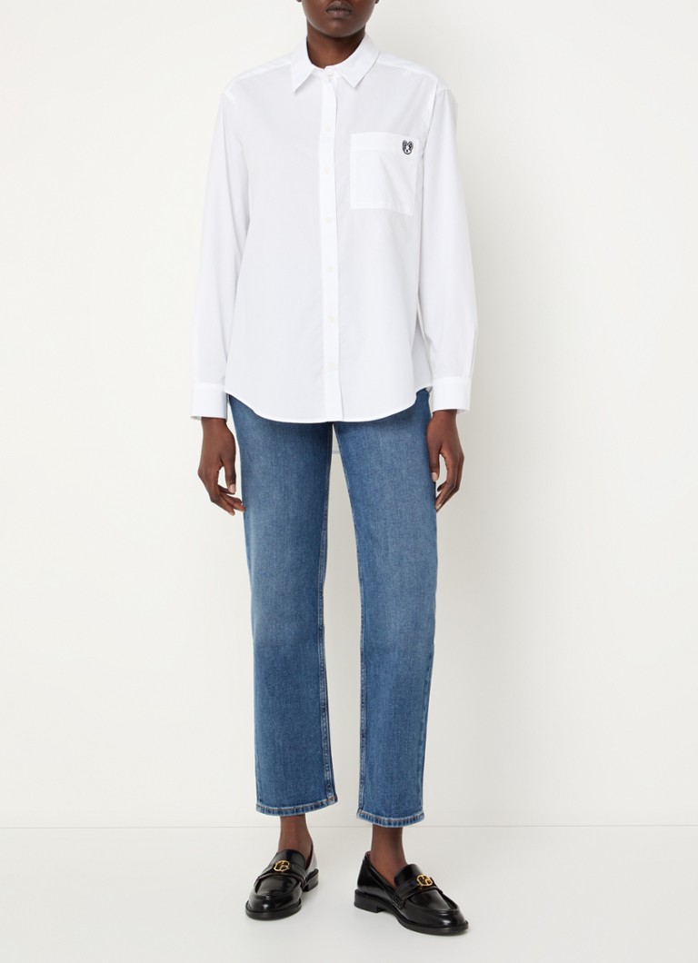 Pantaloni scurți din denim conici cu talie înaltă Claudie Pierlot Toto, spălare medie