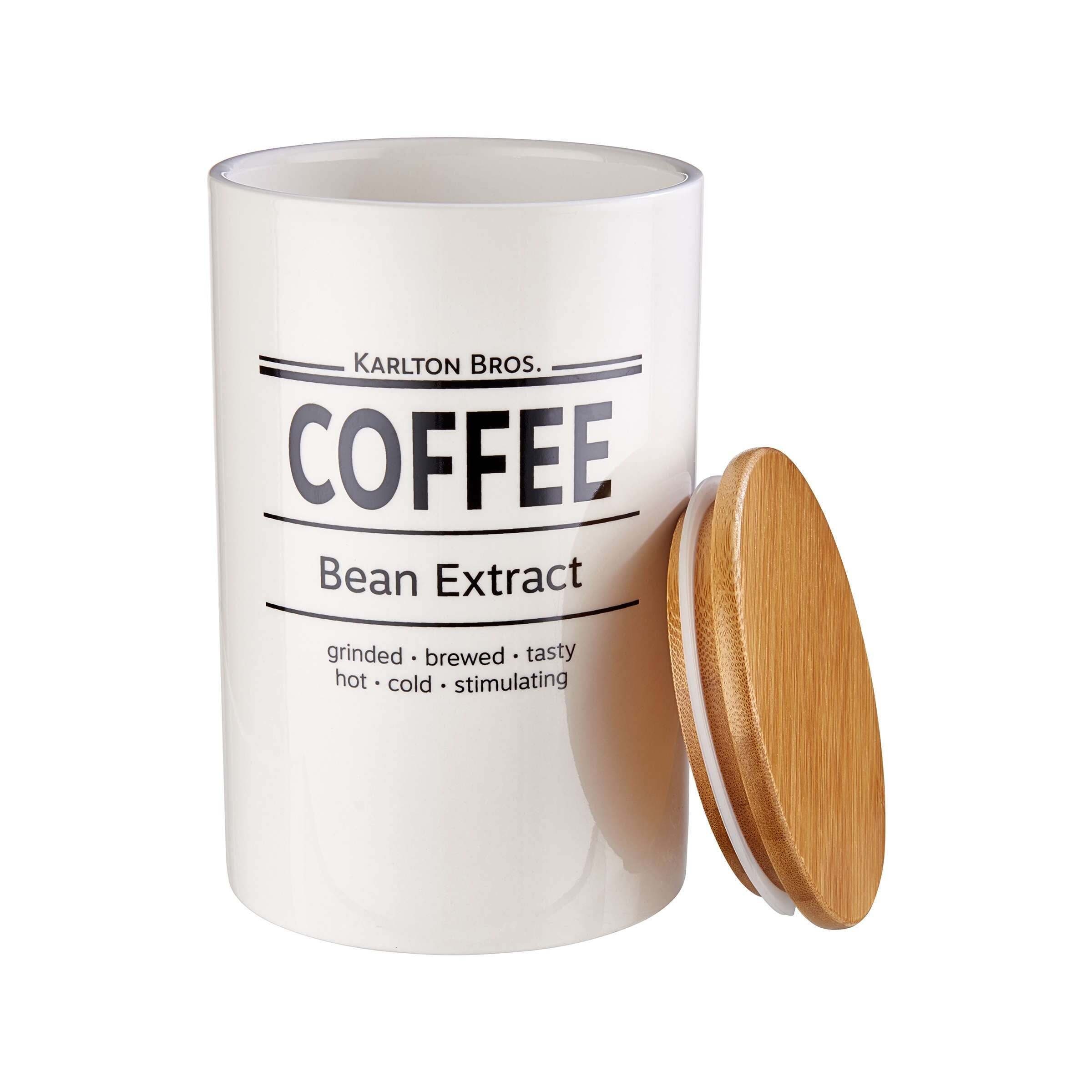 BUTLERS Kaffeedose KARLTON BROS. Vorratsdose Coffee 1100ml, Porzellan, Bambus, Vorratsdose Coffee 1100ml - aus Porzellan und Bambus