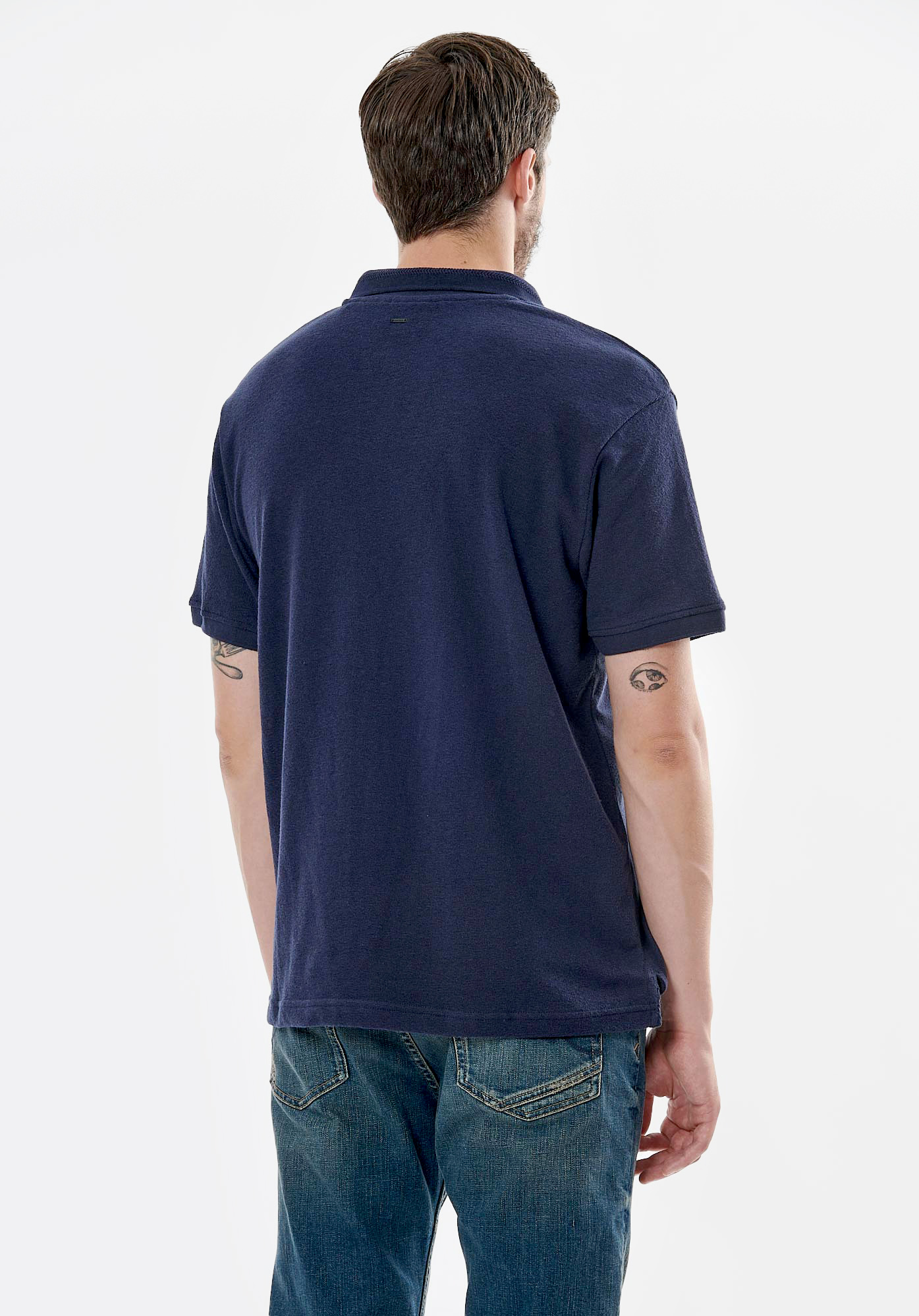 TREE   Polo bleu marine homme