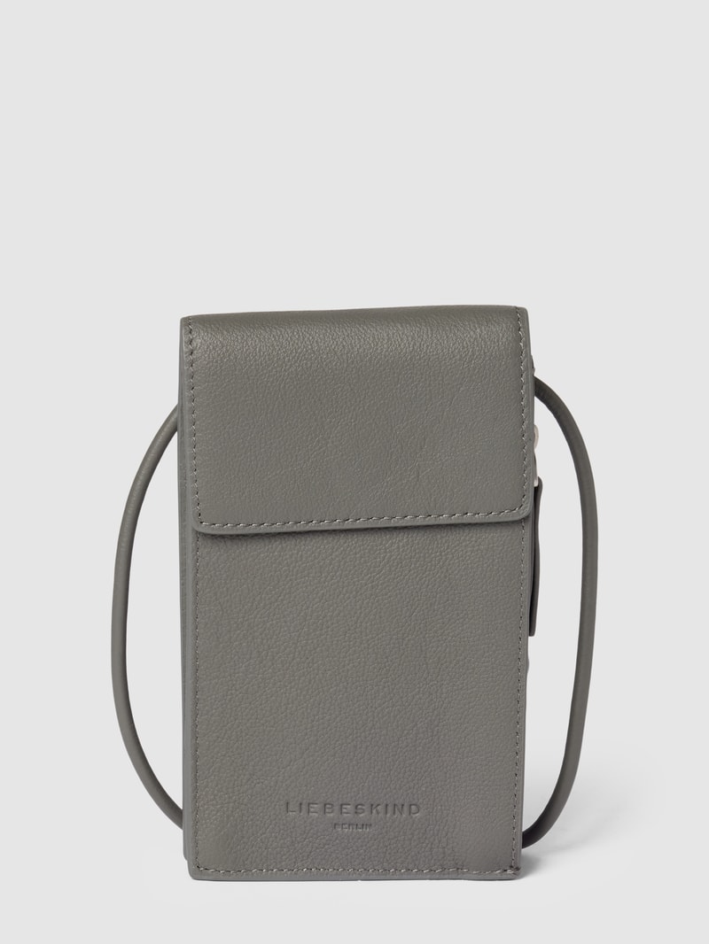 Handytasche aus Leder in dunkelgrau