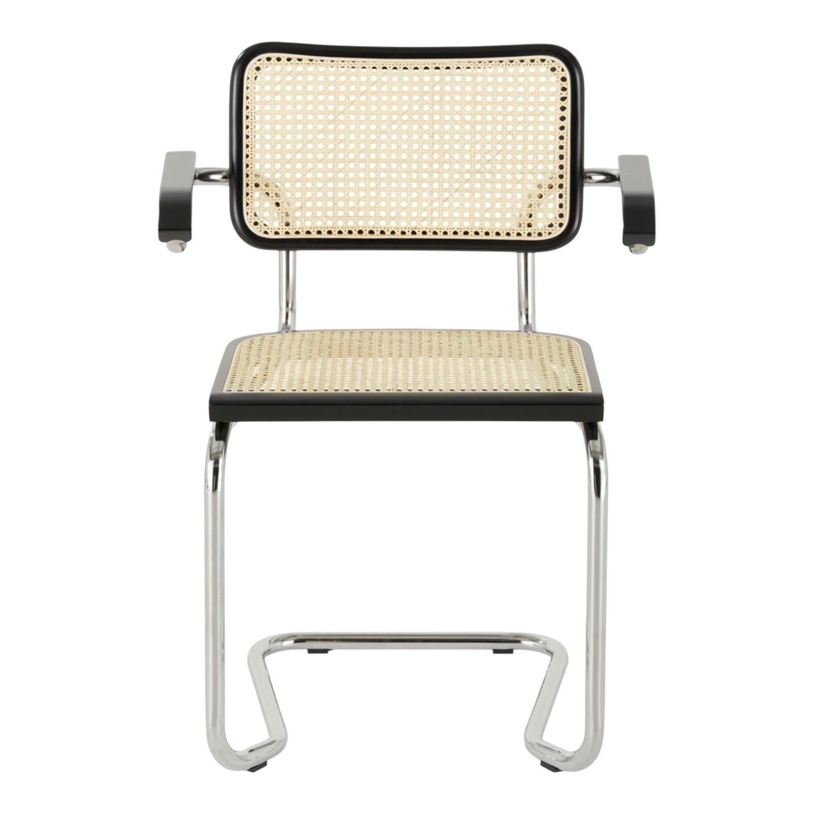 k-hometrends Freischwinger Modernes Schwingstuhl Set KALEO, Wohnzimmerstühle (2er Set), Wiener Geflecht, hoher Sitzkomfort
