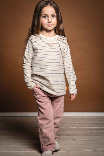 T-Shirt langarm, beige für Mädchen