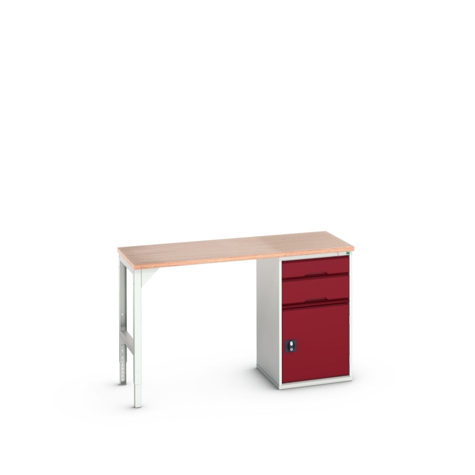 Banc de lucru Bott 16921902.24 Verso, 2 sertare, 1 ușă, Lățime / mărime 1500 mm, Multiplex RAL 3004