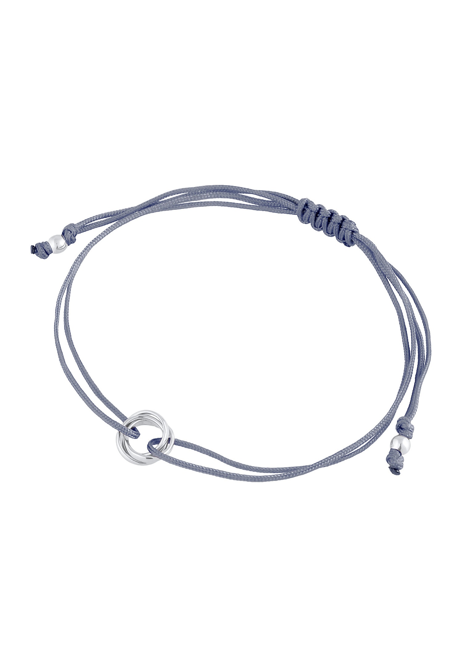 Elli Women's Interlocking Circle Round with 925 Sterling Silver Textile Bracelet