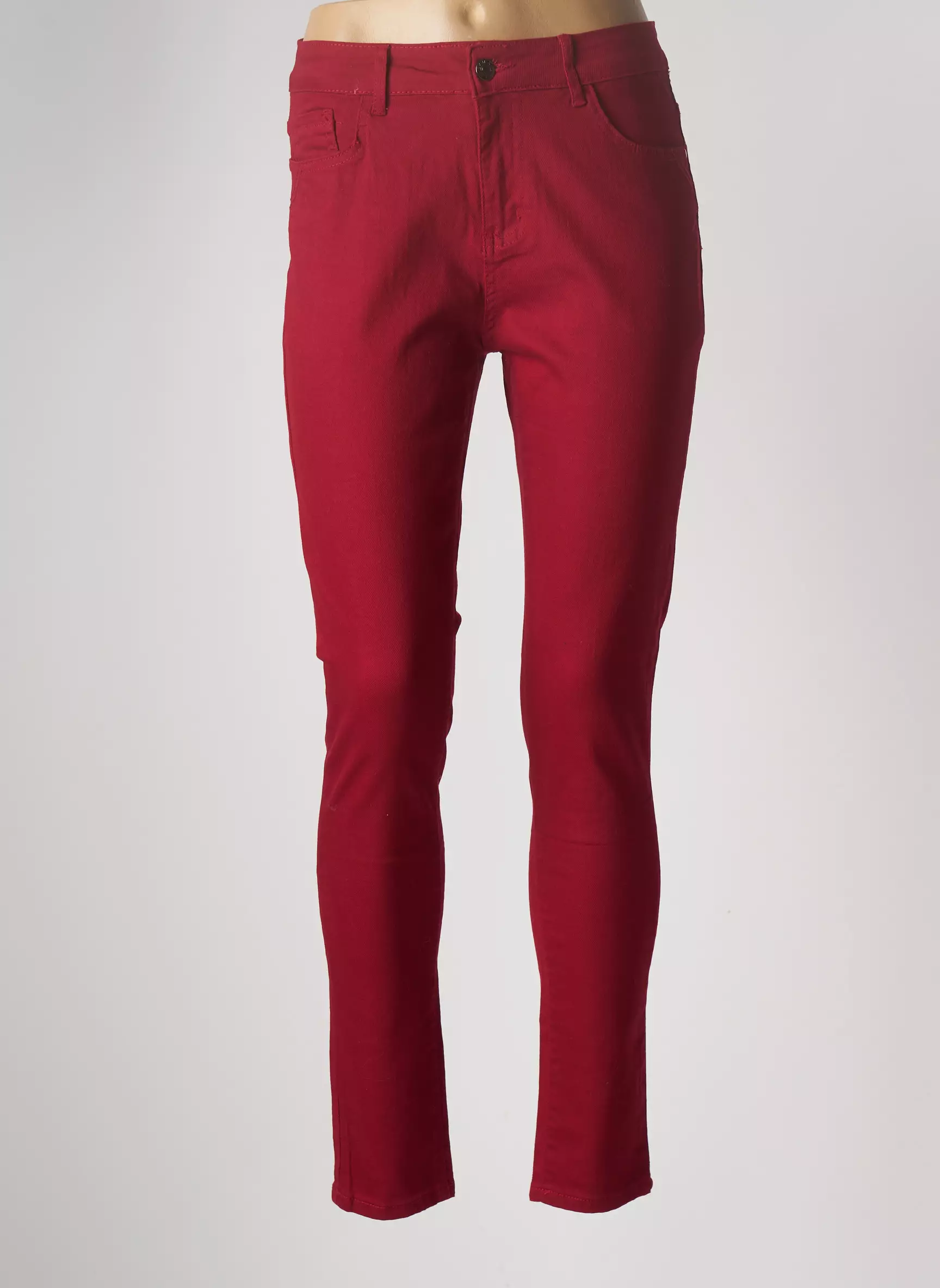 Multiples Pantalons Slim Femme couleur rouge