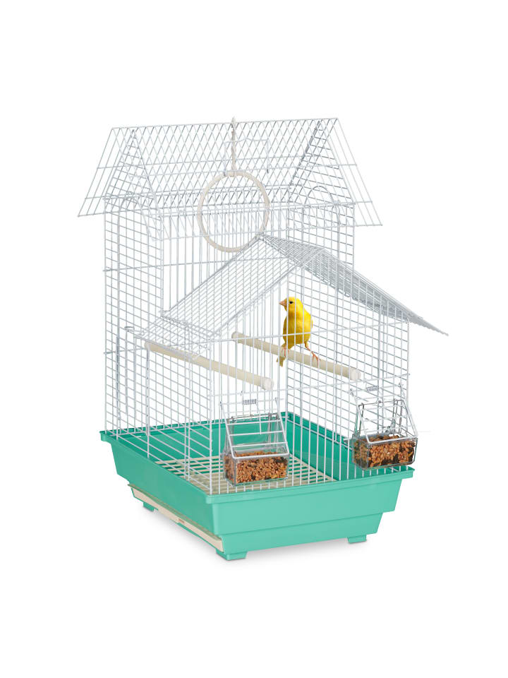 relaxdays Vogelkäfig in Hellblau/Mintgrün - (B)42,5 x (H)50 x (T)33 cm günstig kaufen onesize