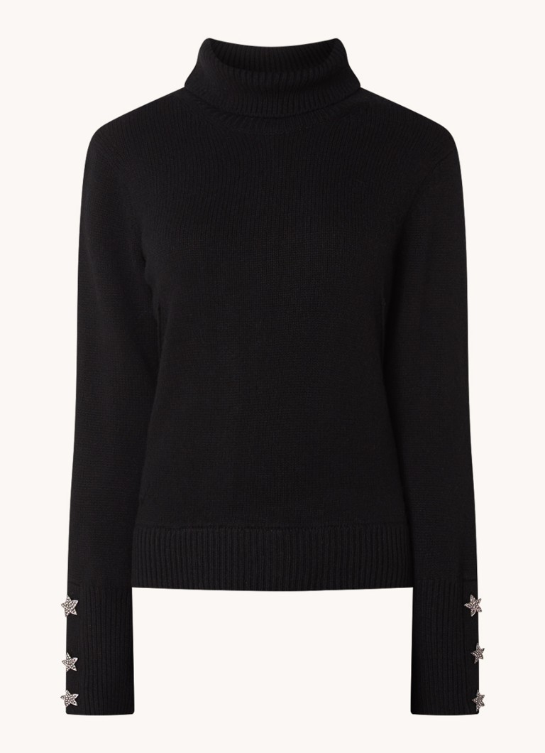 Gola alta de cashmere de malha fina Zadig&Voltaire com botões decorativos.